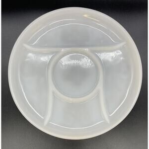 Inverted Floral 11.5" Divided Platter Milk Glass Serving Plate